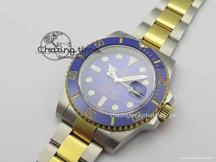 Good Copy Rolex Watches On 1:1 3724 SS Functional Bracelet 116613 Edition JF Blue YG Best SH Dial LB Submariner 0107
